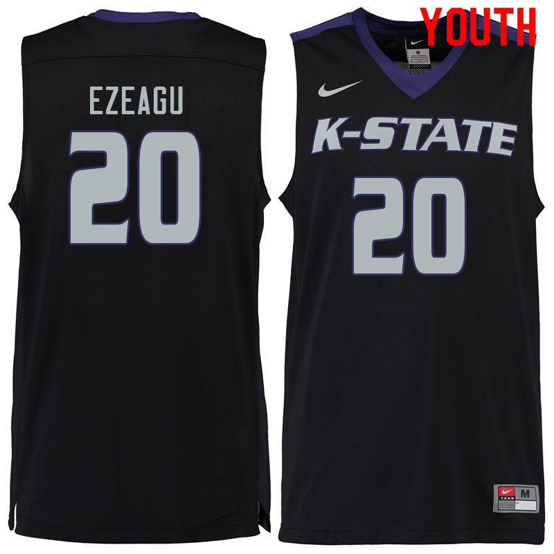 Youth #20 Kaosi Ezeagu Kansas State Wildcats College Basketball Jerseys Sale-Black - Click Image to Close